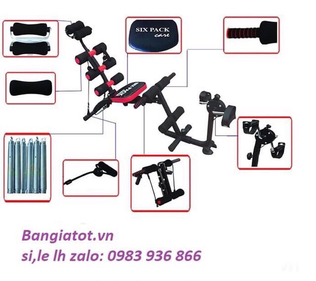Máy tập cơ bụng New Six Pack Care 2018 có đạp chân