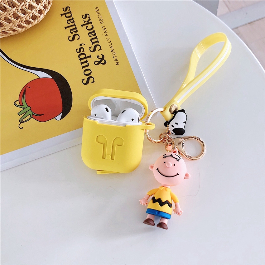 Vỏ hộp tai nghe không dây từ silicon kiểu hoạt hình cún snoopy cho Airpods