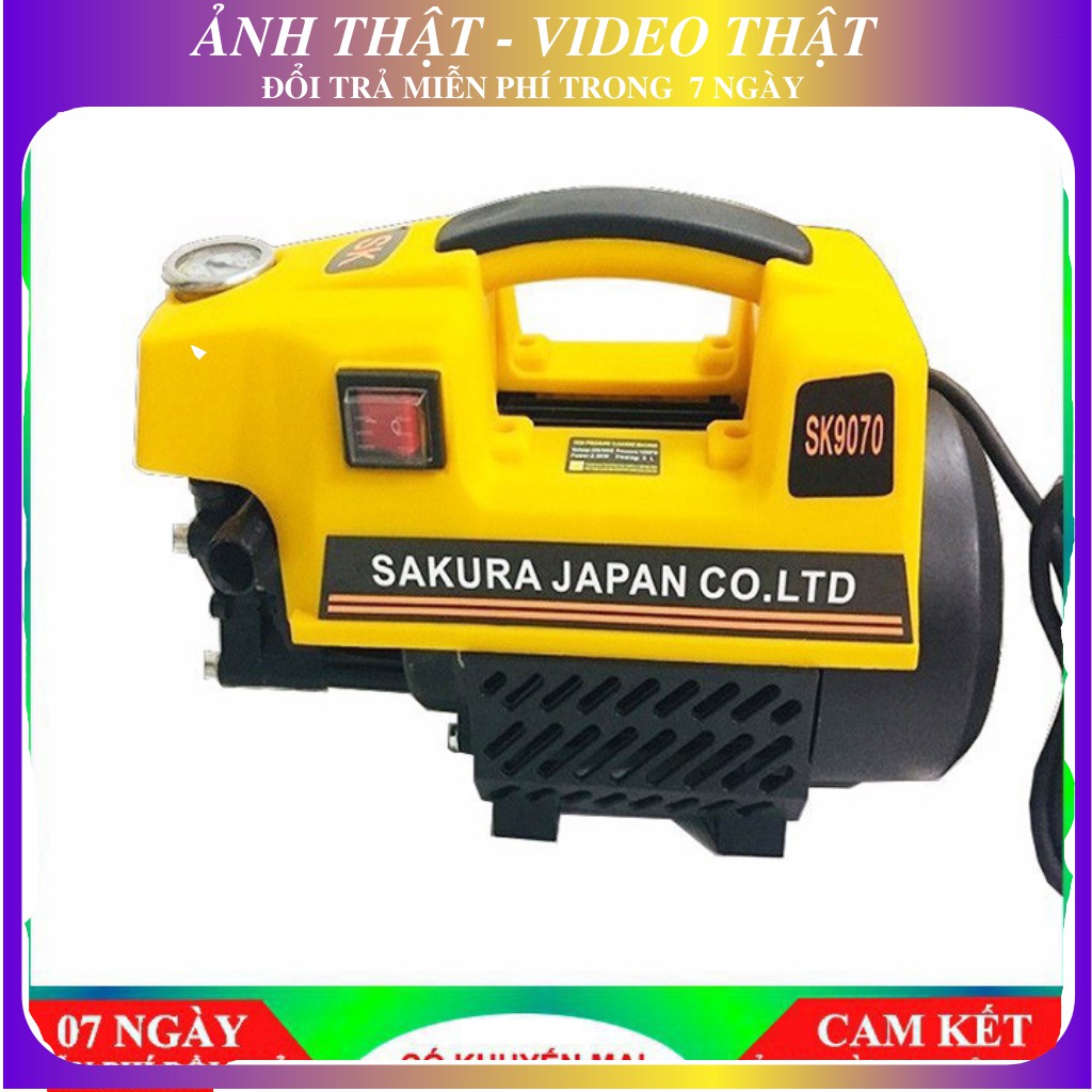 Máy rửa xe máy - máy rửa xe - SAKURA - DÂY ÁP LỰC 15m HOẶC 8m - 2500W - 100% dây đồng - TẶNG BÌNH BỌT TUYẾT