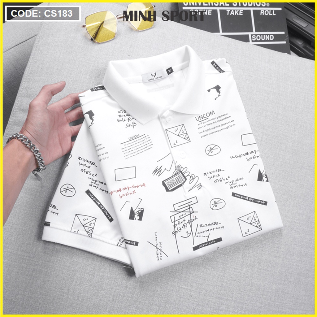Áo Thun Polo Nam Ngắn Tay Có In Họa Tiết, Chất Thun Poly Dày Dặn, Mặc Mát mã AO.39