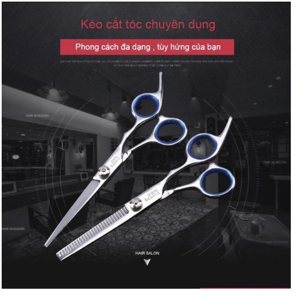 Bộ dụng cụ cắt tóc chuyên dụng Barber Shop (kéo có răng + kéo phẳng) 