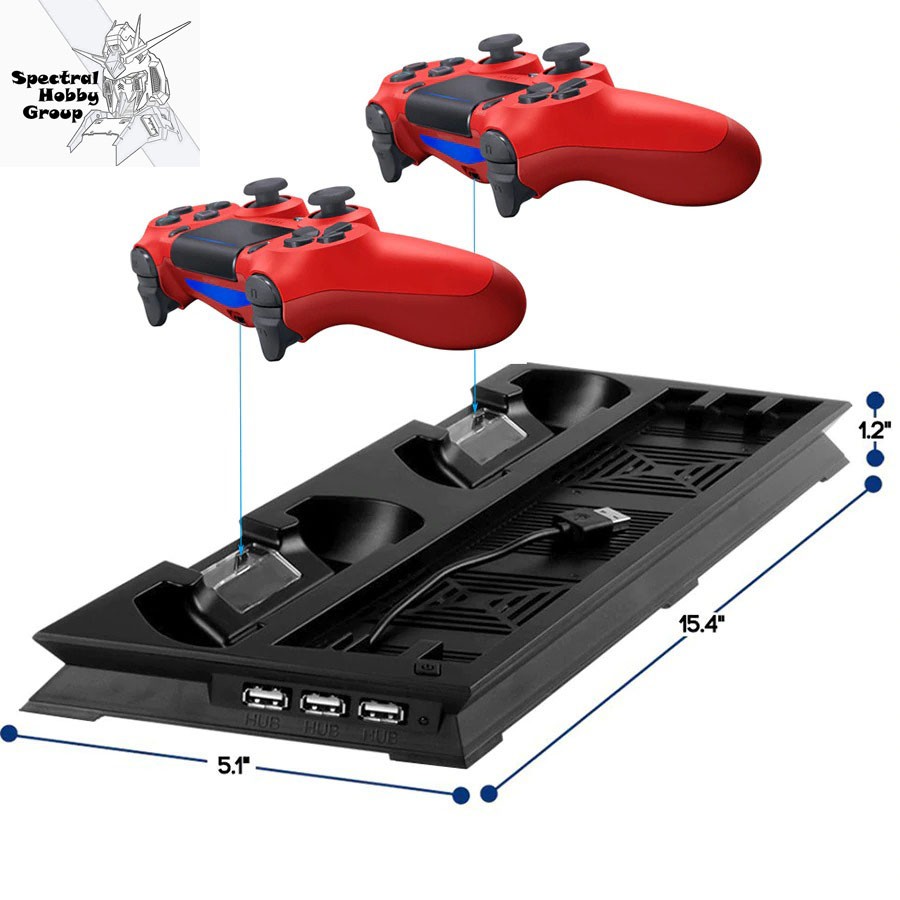 Đế chân đứng mấy chơi game PS4 Pro / Slim Ultrathin Charging Heat Sink stand Cooling Fan Dobe