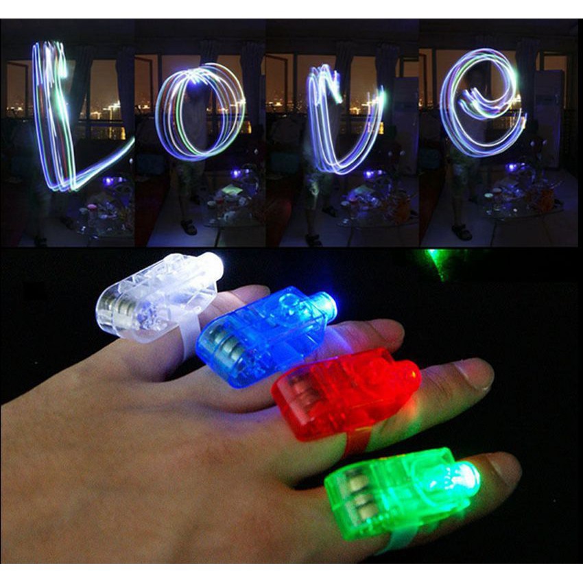 Set 4 đèn LED vòng tròn đeo ngón tay độc đáo
