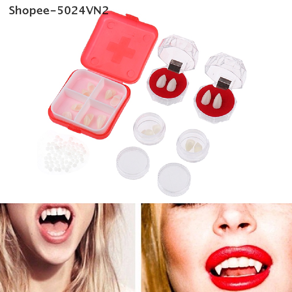 Set 2 Răng Nanh Giả Hóa Trang Ma Cà Rồng