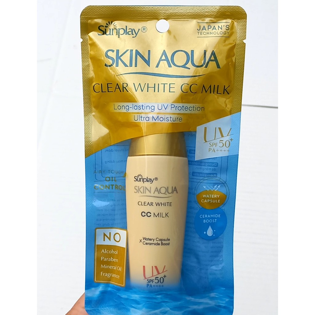 Che khuyết điểm Chống Nắng Sunplay Skin Aqua CC Milk SPF50+ PA++++ 25g (kiểm soát dầu) | BigBuy360 - bigbuy360.vn