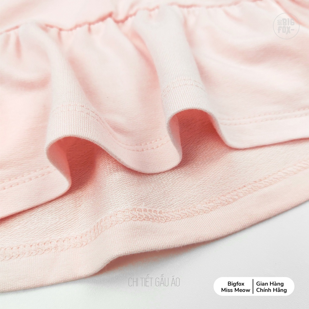 Bộ quần áo bé gái Bigfox - Miss Meow dài tay thu đông, phong cách Hàn Quốc in thỏ đeo kính size đại 3,4,5,6,7,8,9,10,11