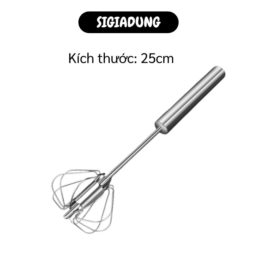 [SALE] Dụng Cụ Đánh Trứng - Cây Đánh Trứng, Khuấy Bột Inox Có Trục Xoay Bán Tự Động 8209