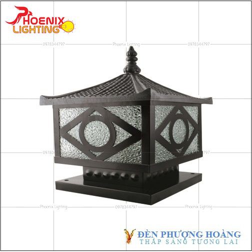Đèn trụ cổng: Đèn ngoài trời D250 mái ngói nhiều mẫu PH6040