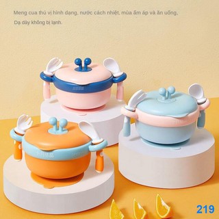 2021 ✢✁Tháng 10 Kết tinh cho bé Bát cách nhiệt đựng thức ăn bổ sung tối Đĩa trẻ em Bộo kéo