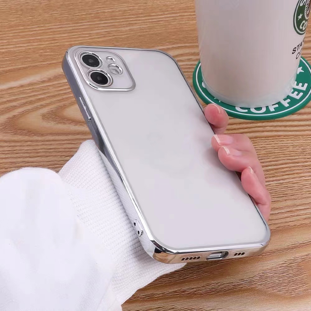 Ốp lưng Điện Thoại Silicon Mềm Trong Suốt Mạ Viền Sang Trọng Dành Cho iPhone 11 pro max x xs max xr 7 plus 8 plus 6s plus