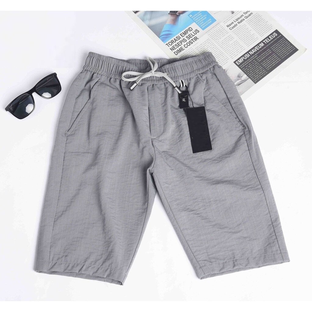 Quần đùi nam,Quần short nam dáng lửng vải đũi QD03