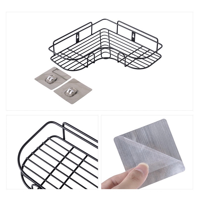 Kệ Góc Nhà Tắm Dán ,Tường Kệ Góc Để Đồ Phòng Tắm Dán Tường Giá Treo Nhà Bếp Thép Sơn Tĩnh Điện