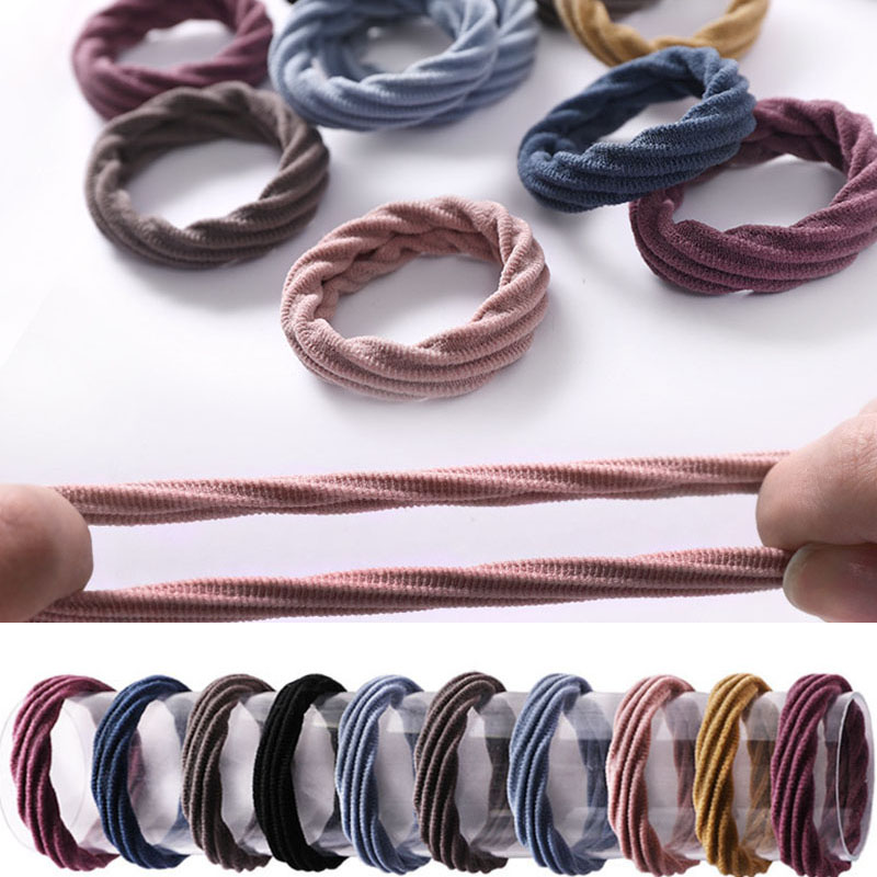 Set 10 dây buộc tóc co giãn nhiều màu thời trang cho nữ