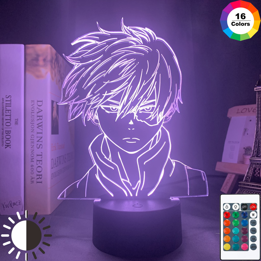 Japanese anime my hero academy academic Darby Acrylic 3d lights led lights for bedroom decoration Cool manga gift for him Rgb colorful night light Darby