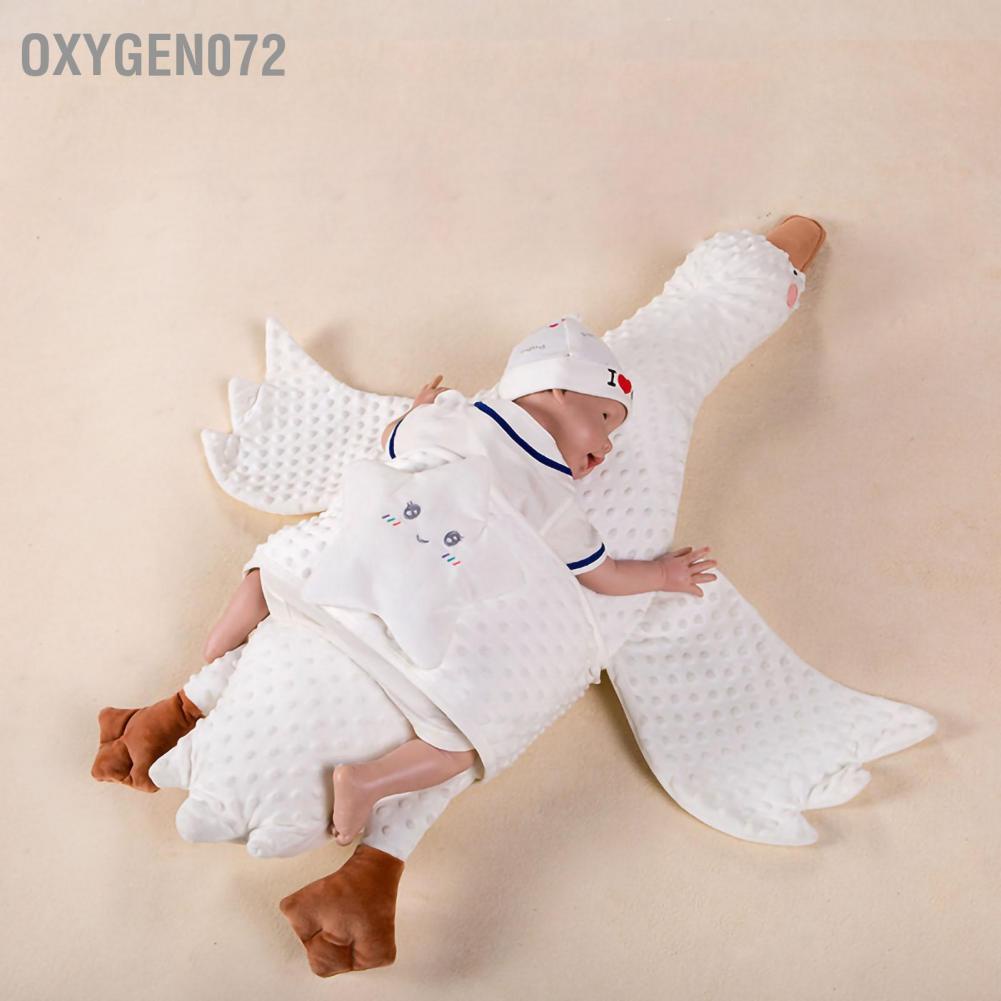 Oxygen072 Oxygen072 Gối Hình Thú Màu Trắng Ngỗng Thiết Kế Êm Ái Giấc Ngủ Rộng 35cm Sợi Bông Ôm Cho Bé