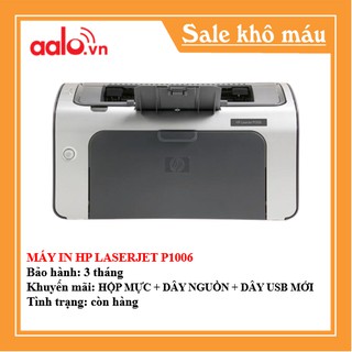 Máy in hp laserjet p1006 - kèm hộp mực , dây nguồn , dây usb mới - aalo.vn