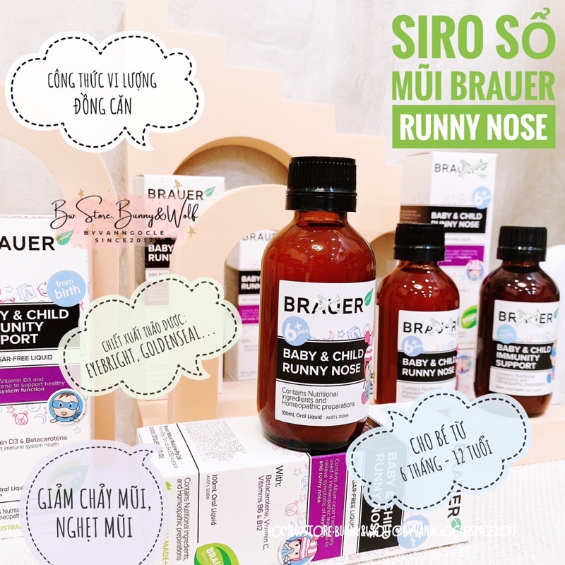 Siro Sổ Mũi Brauer Baby & Child Runny Nose cho bé từ 6m+