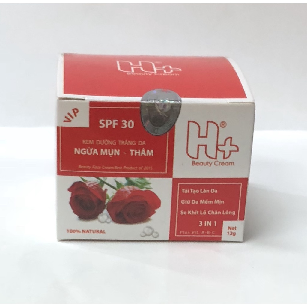 Kem H+ dưỡng trắng da ngừa mụn thâm 12g