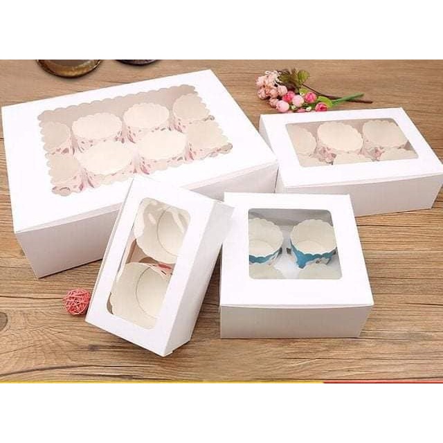 10 Hộp giấy nắp trong đựng 12 cupcake