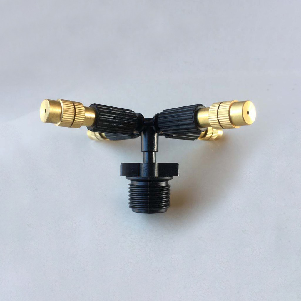 Béc Phun Sương Tưới Lan 4 Hướng Đầu Đồng, Kèm Ren Nối Ống 21mm Và Van Điều Áp