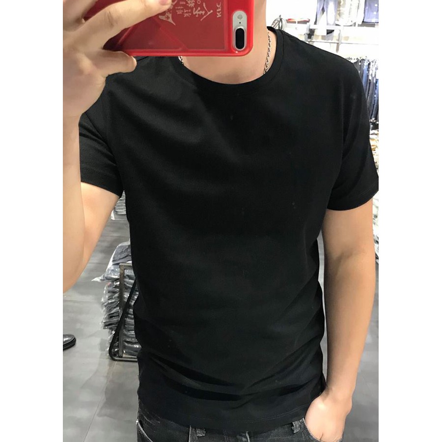 Áo Thun Nam Đen Chất Co Giãn Nhẹ