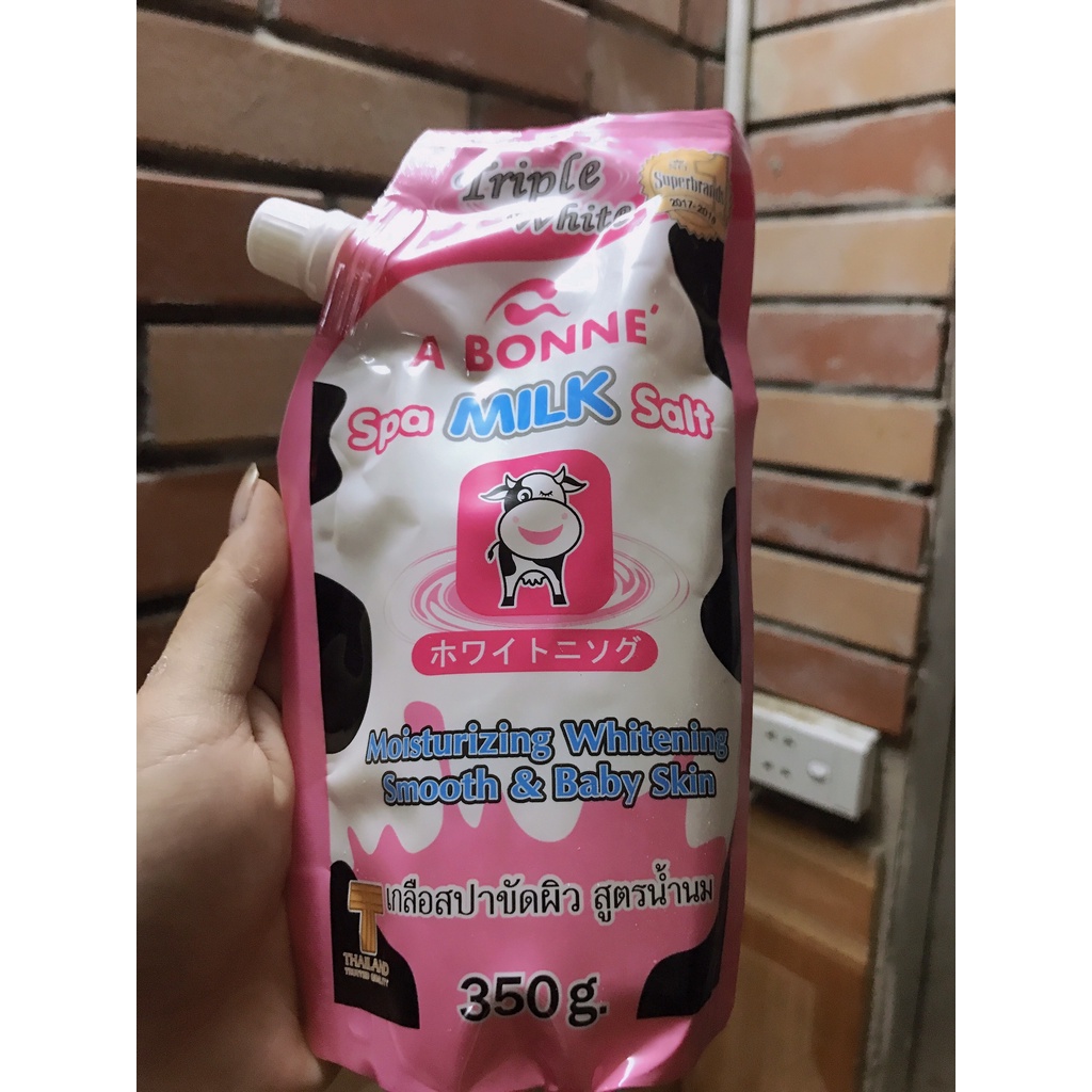 Muối tắm sữa bò tẩy tế bào chết A Bonne Spa Milk Salt 350g  - Nội địa Thái
