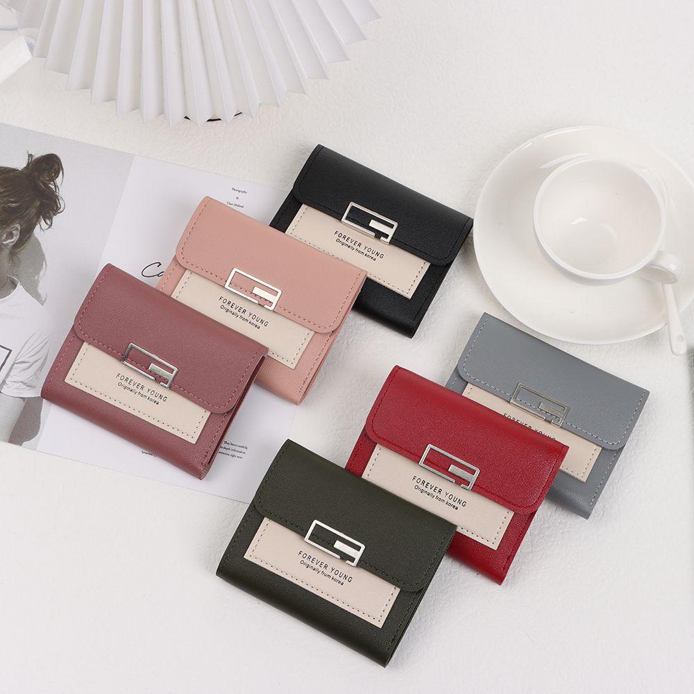 Ví Ngắn Mini Hình Vuông Đựng Thẻ Tín Dụng Đơn Giản Cho Nữ