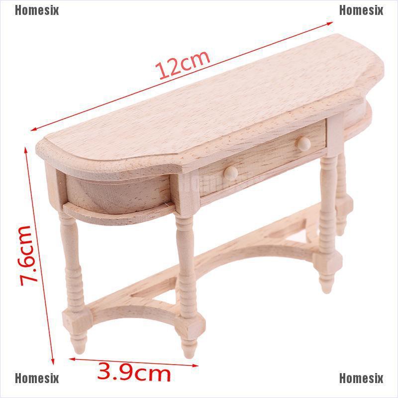[HoMSI] Miniature Dollhouse Wooden Writing Desk with Working Drawer for Study Office SUU