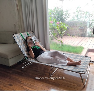 Ghế - giường xếp DUY LỢI inox - cỡ đại (Quà tặng 10 móc áo)