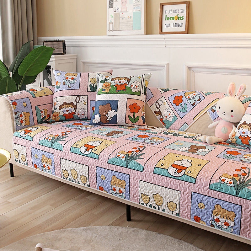 Đệm Sofa Họa Tiết Hoạt Hình Bốn Mùa Sofa Phổ Thông đệm Chống Trượt Ghế Sofa Phổ Thông Bọc Bảo Vệ Sofa đơn Giản đệm Lưng đệm