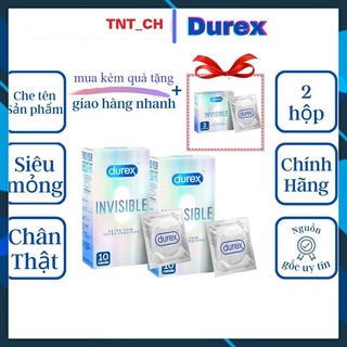 Combo2 hộp bao cao su invisible extra thin extra sensitive của hãng durex , siêu mỏng - tnt_chinhhang. _.