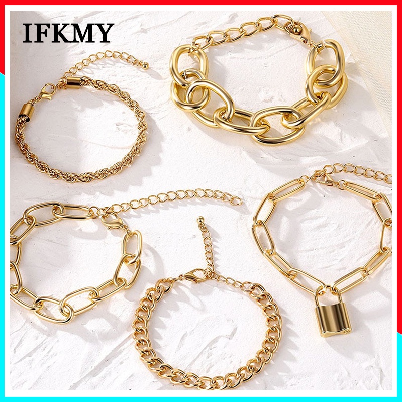 Vòng Tay Dây Xích Bằng Kim Loại Nặng Cho Cặp Đôi