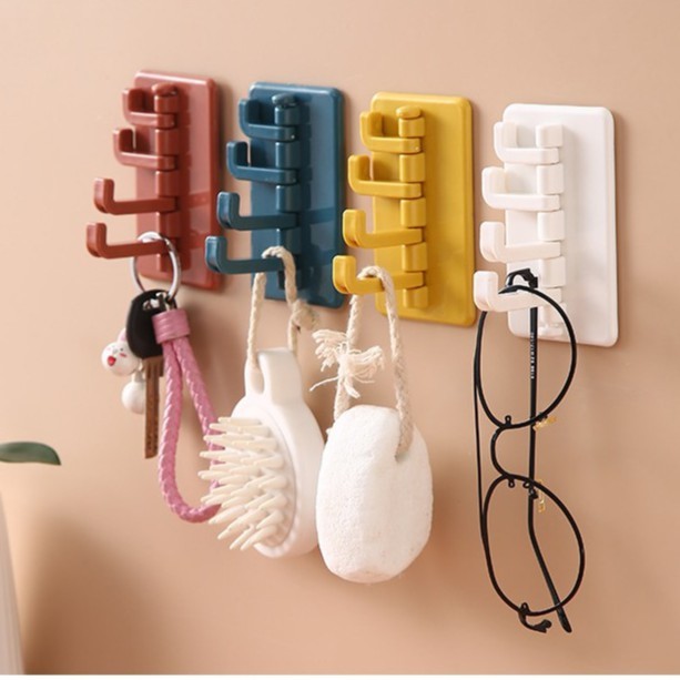 Móc dính hình chữ nhật đa năng treo chìa khóa