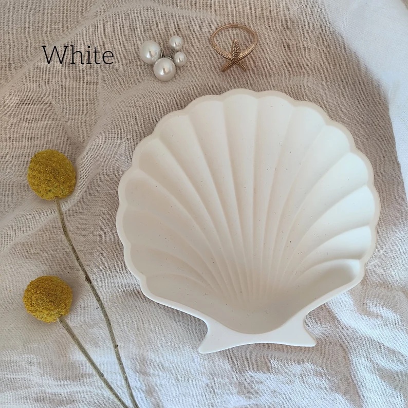 Đế Lót Ly MESMERIC Decor Khay Đựng Nến Thơm Vỏ Sò Trang Trí Quà Tặng