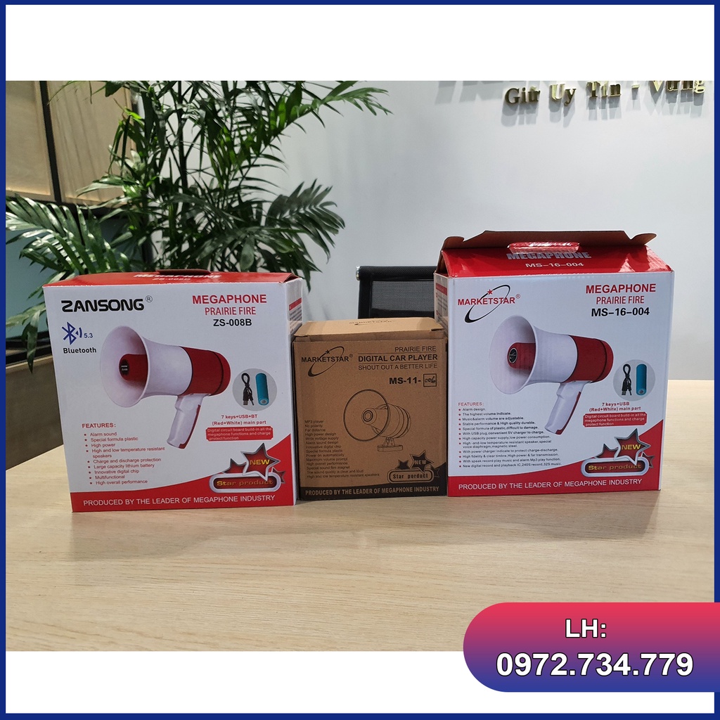 Loa phóng thanh ghi âm bán hàng loa gắn bình xe các loại 6-24V, có cổng usb