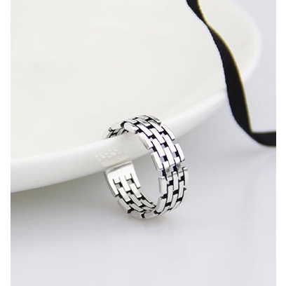 Nhẫn đôi nam nữ tròn Unisex màu bạc Thời trang SAZ chất liệu Titan đẹp đơn giản - Nhẫn đôi Las Ring