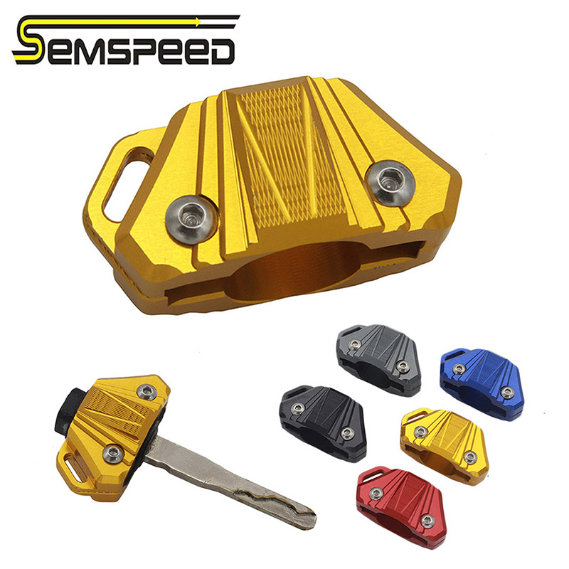 SEMSPEED Trống Chìa Khóa Uncut Lưỡi Chìa Khóa Giá Đỡ Nắp Dành Cho Xe Yamaha YZF R15 V3 MT-15 R15 LC1