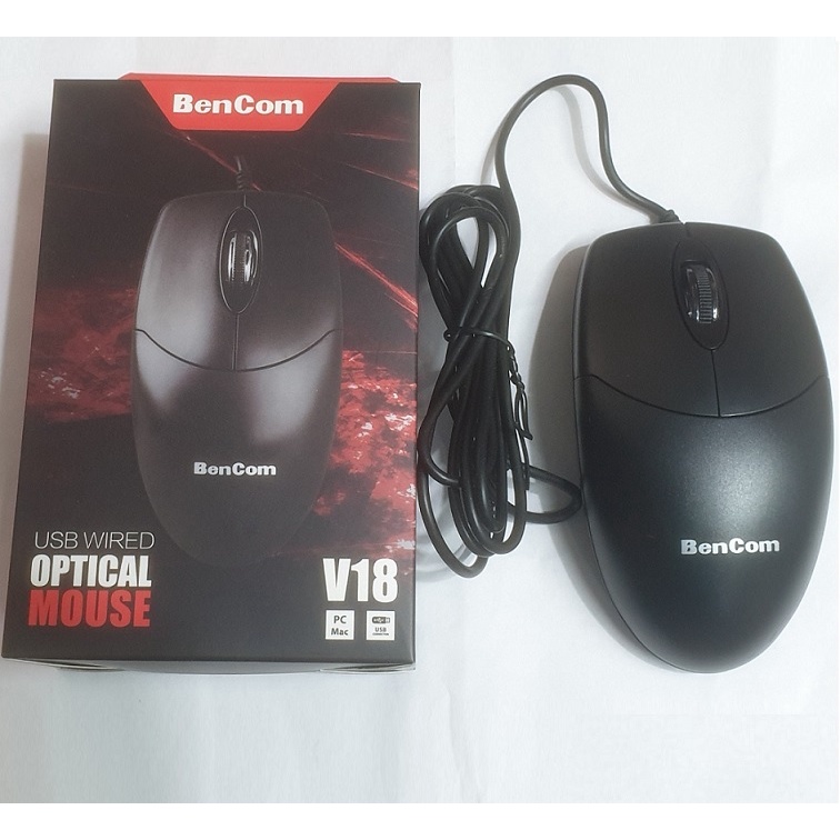 Chuột quang Vi tính có dây BenCom V18 Cổng Usb , Màu Đen