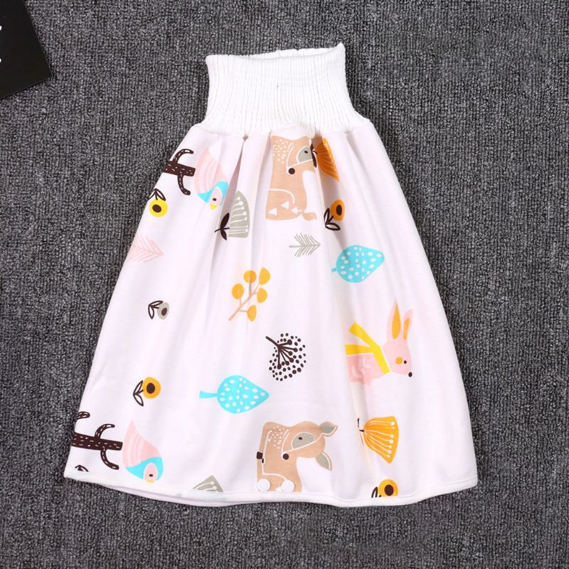 Tã váy đệm ngủ cho trẻ em luyện tập bằng bông không thấm nước in hình khủng long nhiều màu sắc