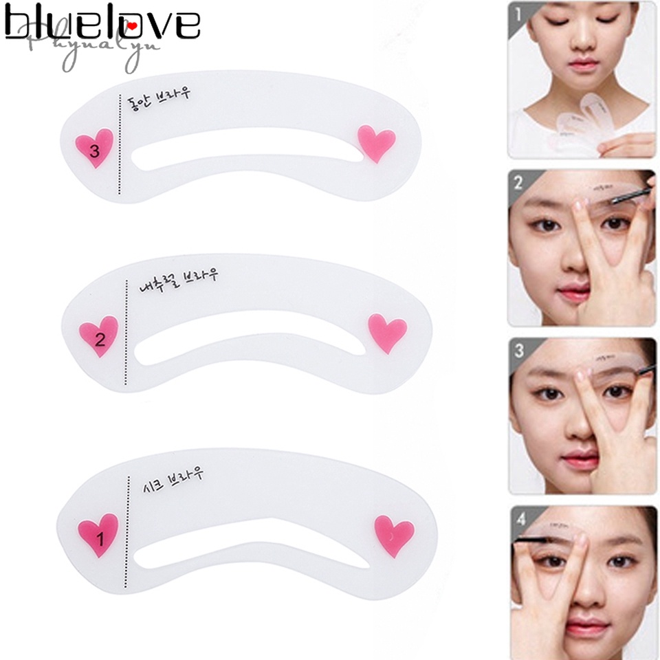 Set 3 Khuôn Thẻ Vẽ Lông Mày Trang Điểm Làm Đẹp