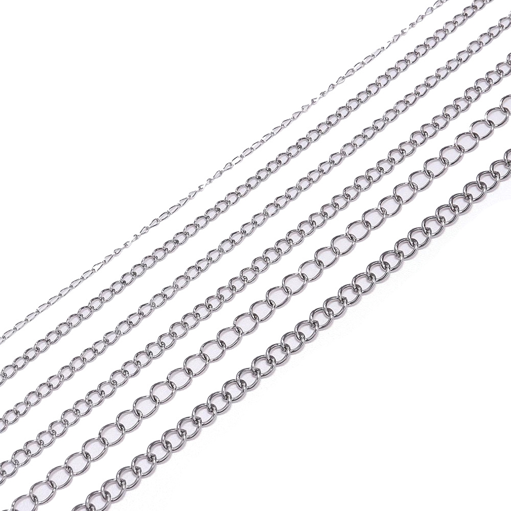 5M/Lot 1.2 2.2 2.4 3.0 4.0mm Bulk Stainless Steel fashion women's necklace and bracelet   Jewellery Chain For DIY Jewelry Making Findings Accessories