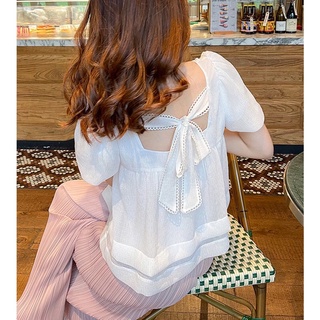 Áo Croptop tay ngắn kiểu babydoll vải voan nữ cổ vuông tay ngắn đẹp mẫu mới mã QD022