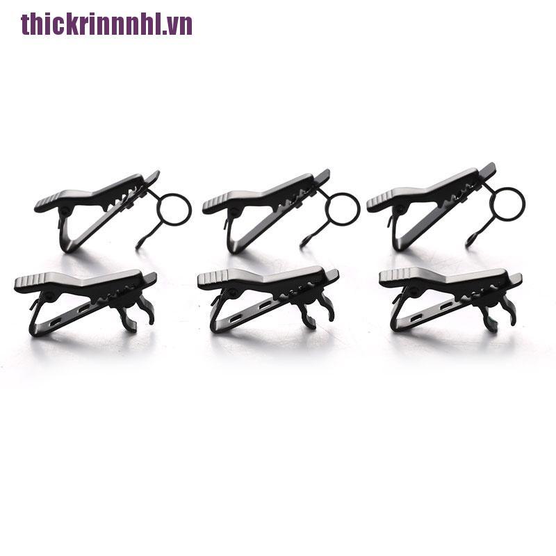 [rinhl]3pcs Metal Microphone Lapel Tie Clip for Lapel Jack Lavalier Mic Mini Audio Mic