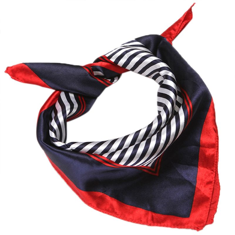 Khăn Choàng Cổ Vuông 50x50CM Bằng Lụa Jacquard Giả Màu Tương Phản Cho Nữ