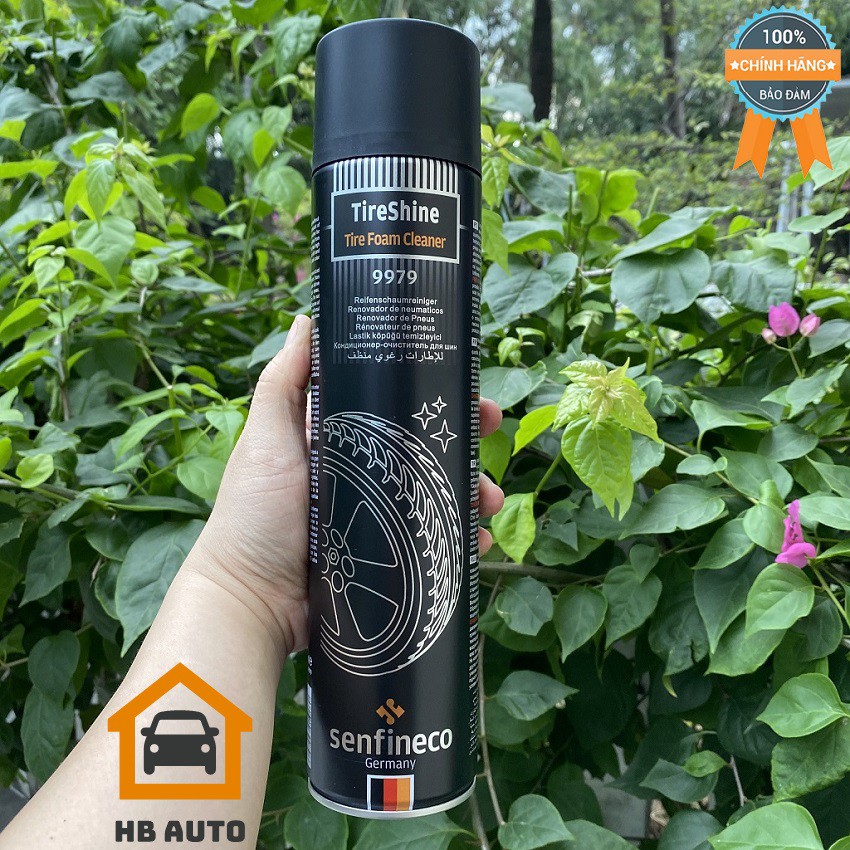 Chai Vệ Sinh Lốp Xe SENFINECO 9917–400ML Tire Schine Tire Foam Cleaner phục hồi màu đen của vỏ xe – Hàng Đức Chính Hãng