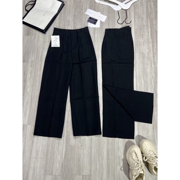 Quần dài ống rộng Quần culottes ống suông chất tuyết mưa cao cấp Quần xuông cài cúc
