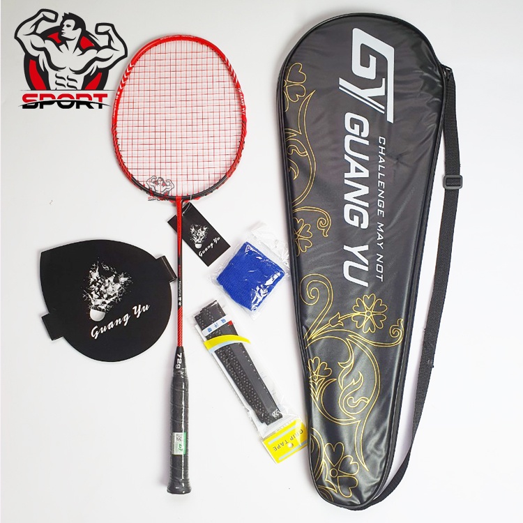 Vợt cầu lông 6U Guangyu khung Carbon 72G lưới đan sẵn cao cấp công thủ toàn diện