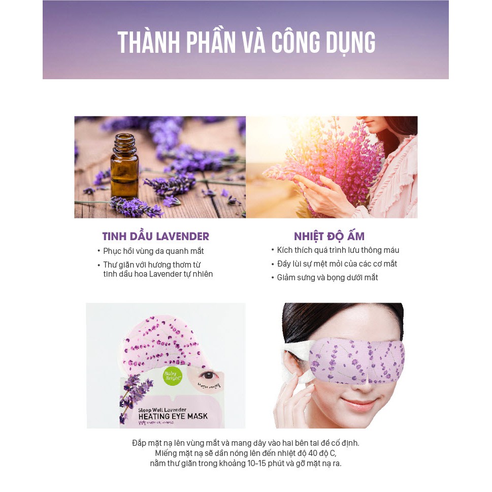 [ Auth Thái ] Mặt Nạ Baby Bright Lavender Heating