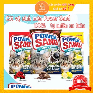 [RẺ SỐ 1] Cát vệ sinh mèo power sand 5L 100% tự nhiên an toàn không độc hại