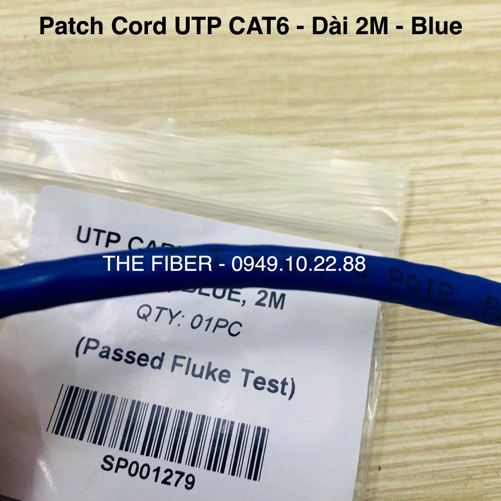 Patch Cord UTP CAT6 dài 2M - Màu xanh